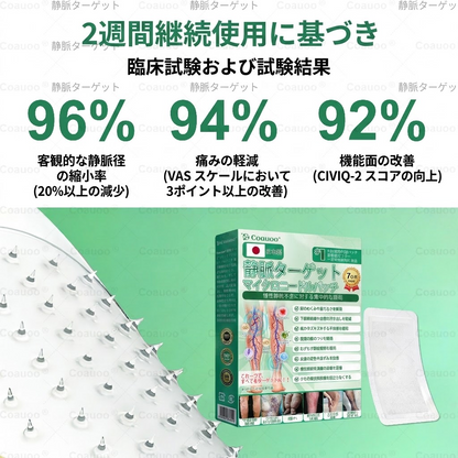 🇯🇵👨‍⚕️✅✅𝐂𝐨𝐚𝐮𝐨𝐨® 静脈ターゲット「コアウォー ® ヴェインターゲット」・マイクロニードルパッチ⚡即効ケア＆長期サポート ビッグセール